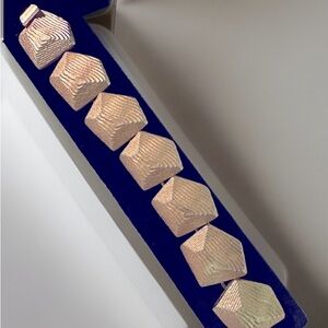 Vintage YSL Chunky Pyramid Etched Gold Toned Runway/Statement Bracelet